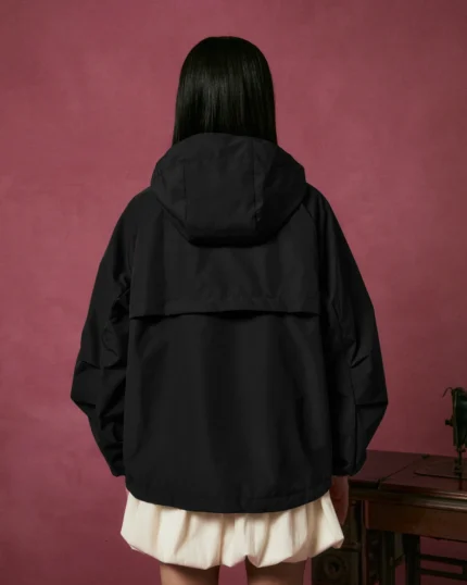 BLACK JEOGORI TIE SHELL JACKET