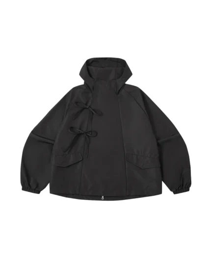 BLACK JEOGORI TIE SHELL JACKET