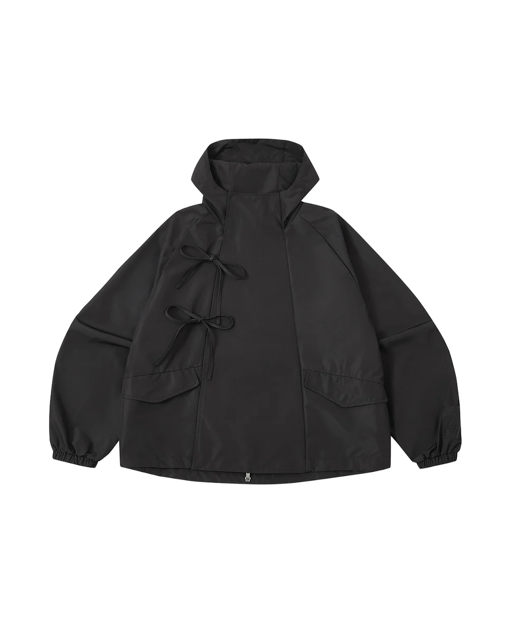 BLACK JEOGORI TIE SHELL JACKET BLACK JEOGORI TIE SHELL JACKET