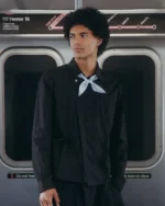 BLACK POPLIN TIE GORUM SHIRT