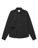 BLACK POPLIN TIE GORUM SHIRT