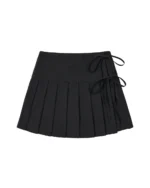 BLACK UNIFORM APRON SKIRT