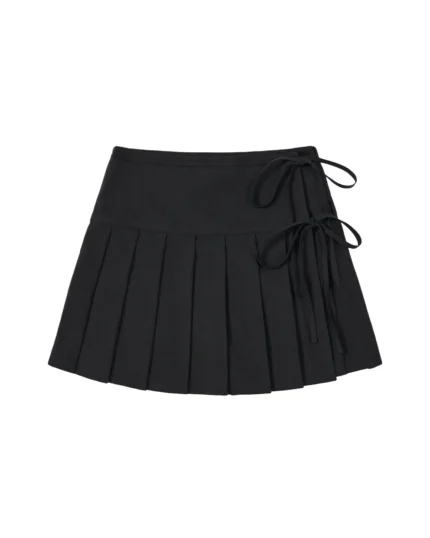 BLACK UNIFORM APRON SKIRT