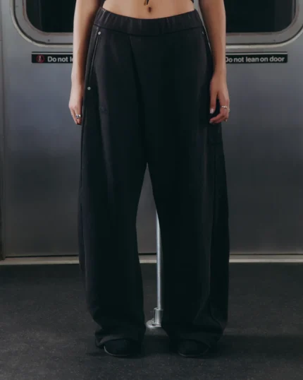 BLACK WASH WRAP SWEAT BAJI