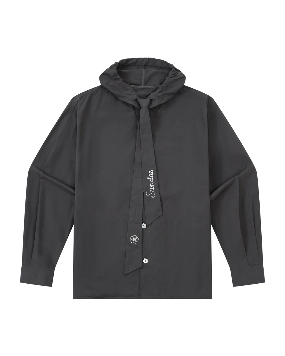 CHARCOAL SUNBAE TIE SHIRT CHARCOAL SUNBAE TIE SHIRT