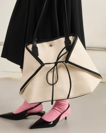 IVORY BOJAGI TIE TOTE BAG
