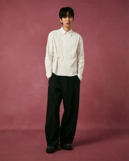 IVORY SEERSUCKER TIE GORUM SHIRT