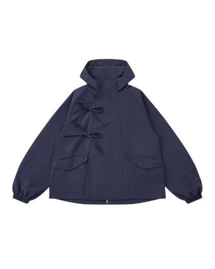 NAVY JEOGORI TIE SHELL JACKET