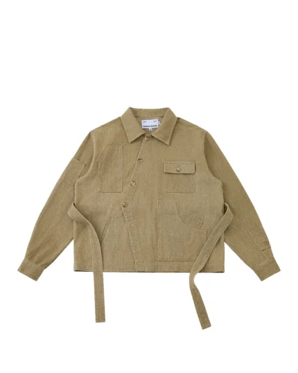 TAN ASYMMETRIC WORK JACKET