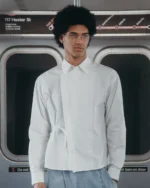 WHITE POPLIN TIE GORUM SHIRT