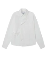 WHITE POPLIN TIE GORUM SHIRT